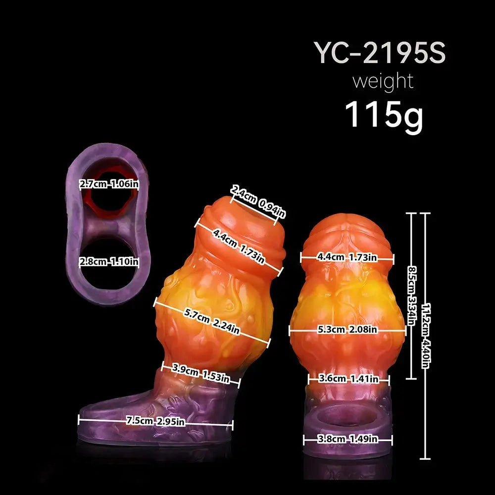 Mixed tone silicone knot penis sleeve, photo 15