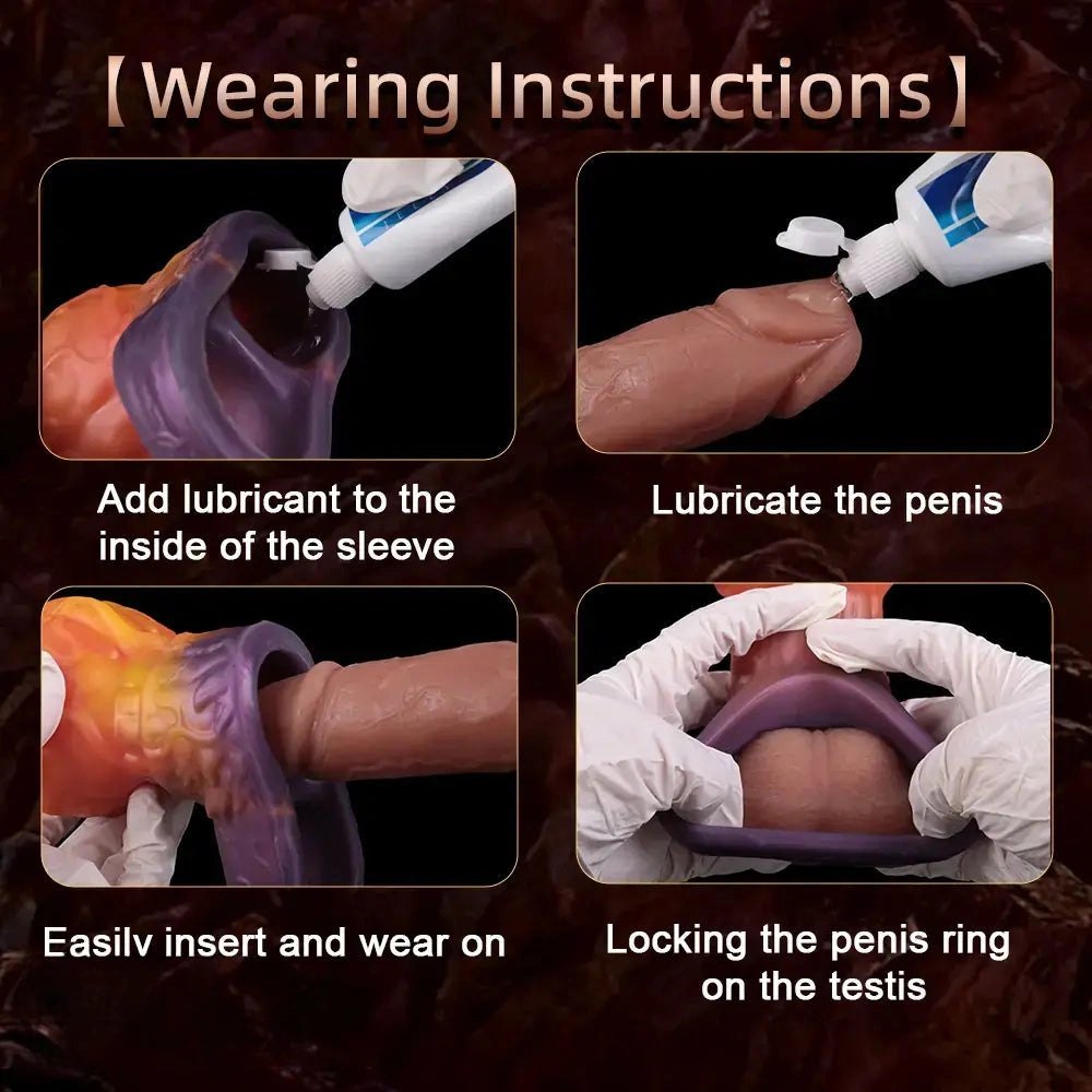 Mixed tone silicone knot penis sleeve, photo 2