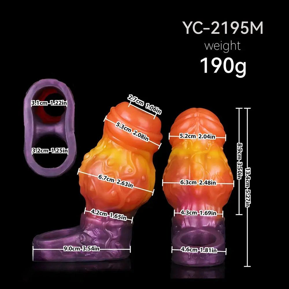 Mixed tone silicone knot penis sleeve, photo 8