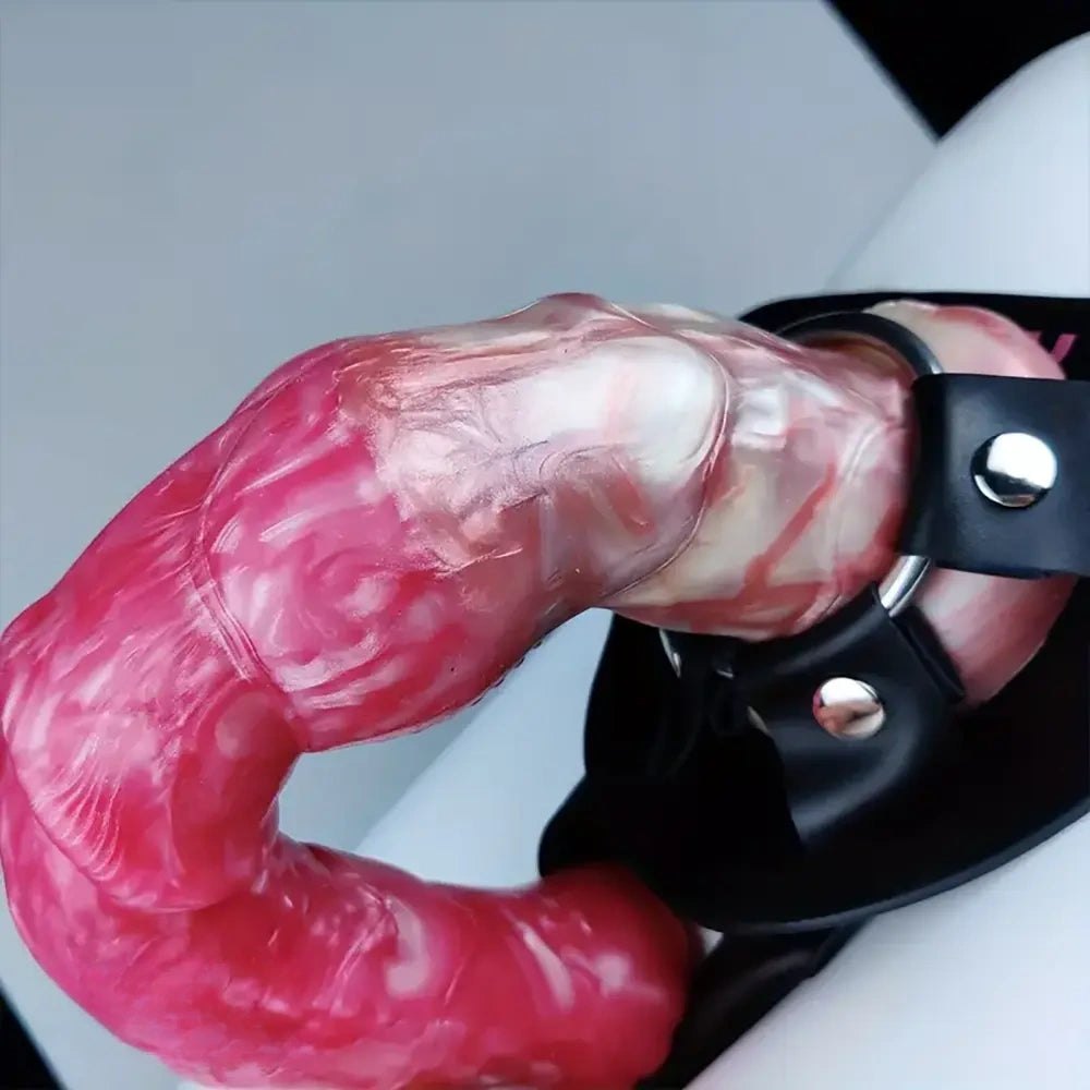 Pink and black knot strap-on harness dildo, photo 10