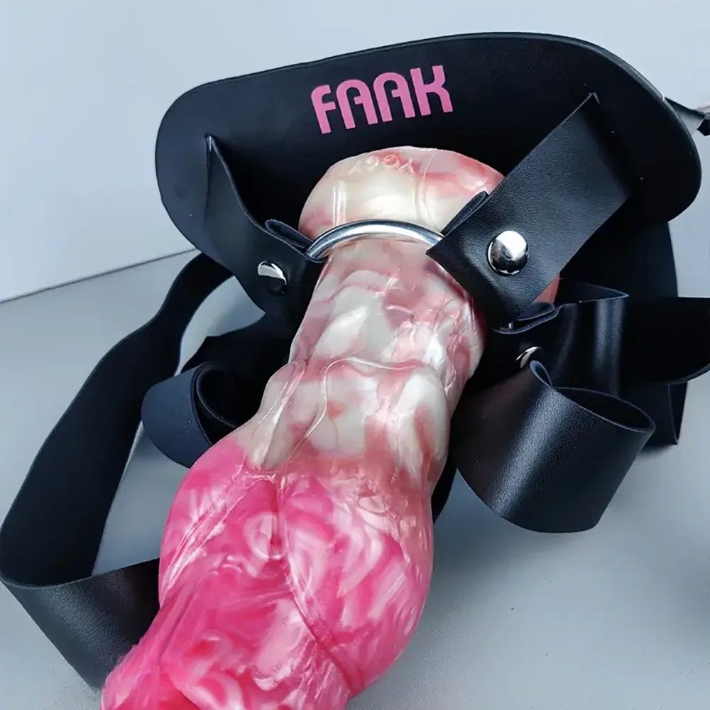 Pink and black knot strap-on harness dildo, photo 4