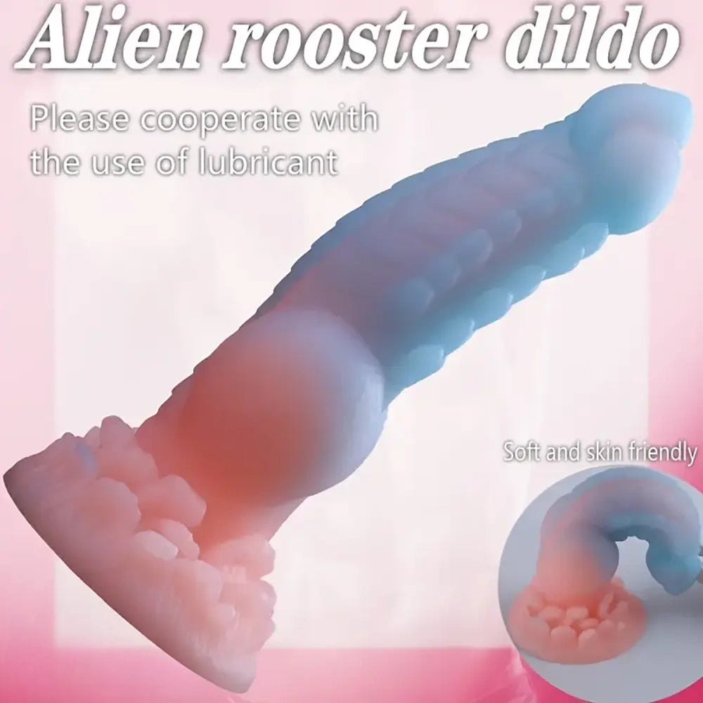 Ribbed knotted animal-style silicone dildo, photo 2