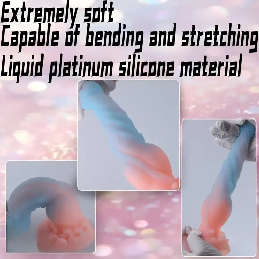 Ribbed knotted animal-style silicone dildo, photo 5