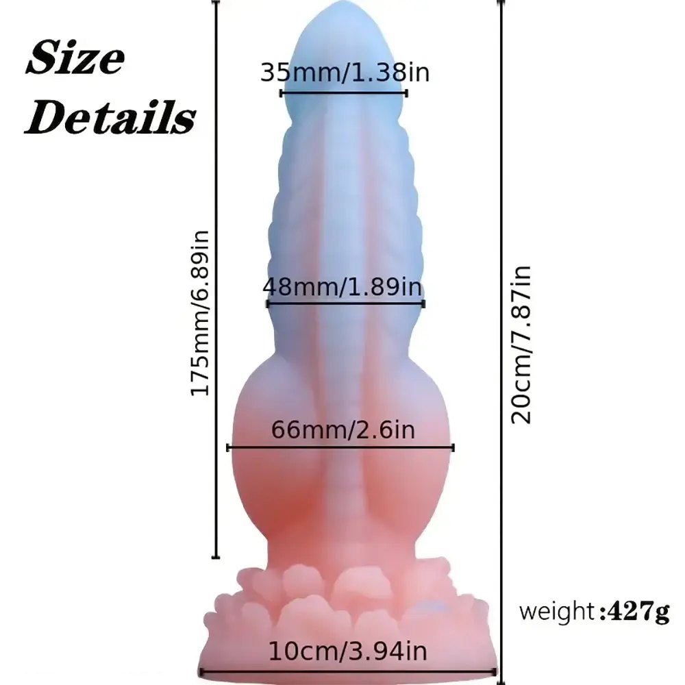 Ribbed knotted animal-style silicone dildo, photo 7