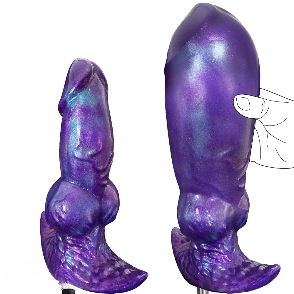 Purple and blue knotted animal dildo, photo 1