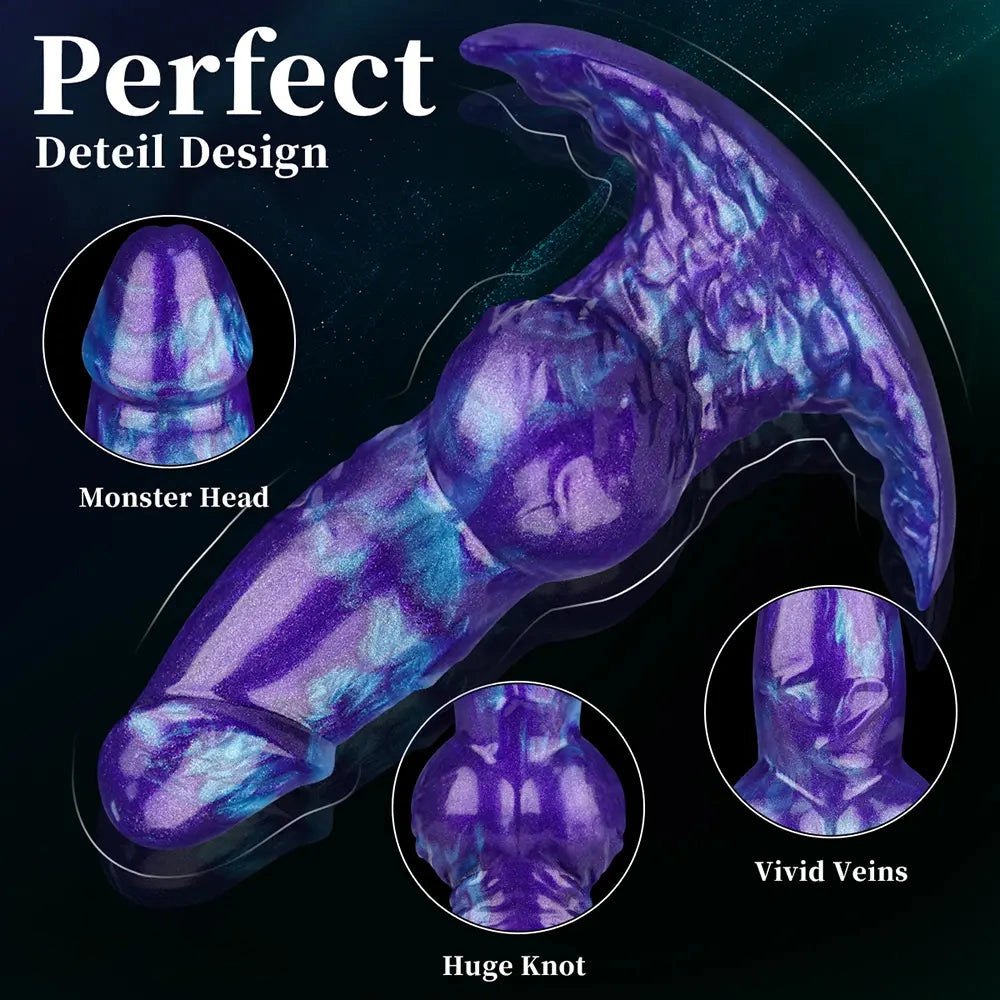 Purple and blue knotted animal dildo, photo 10