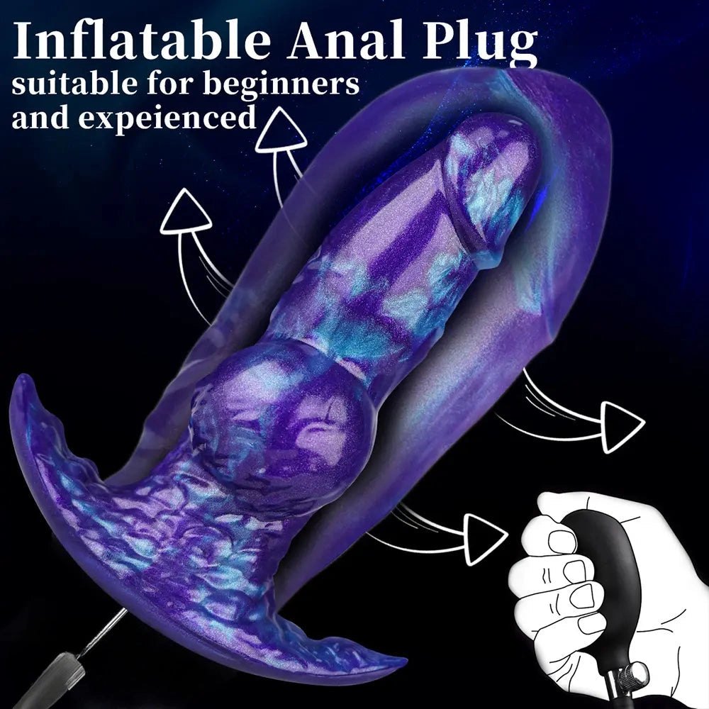 Purple and blue knotted animal dildo, photo 12