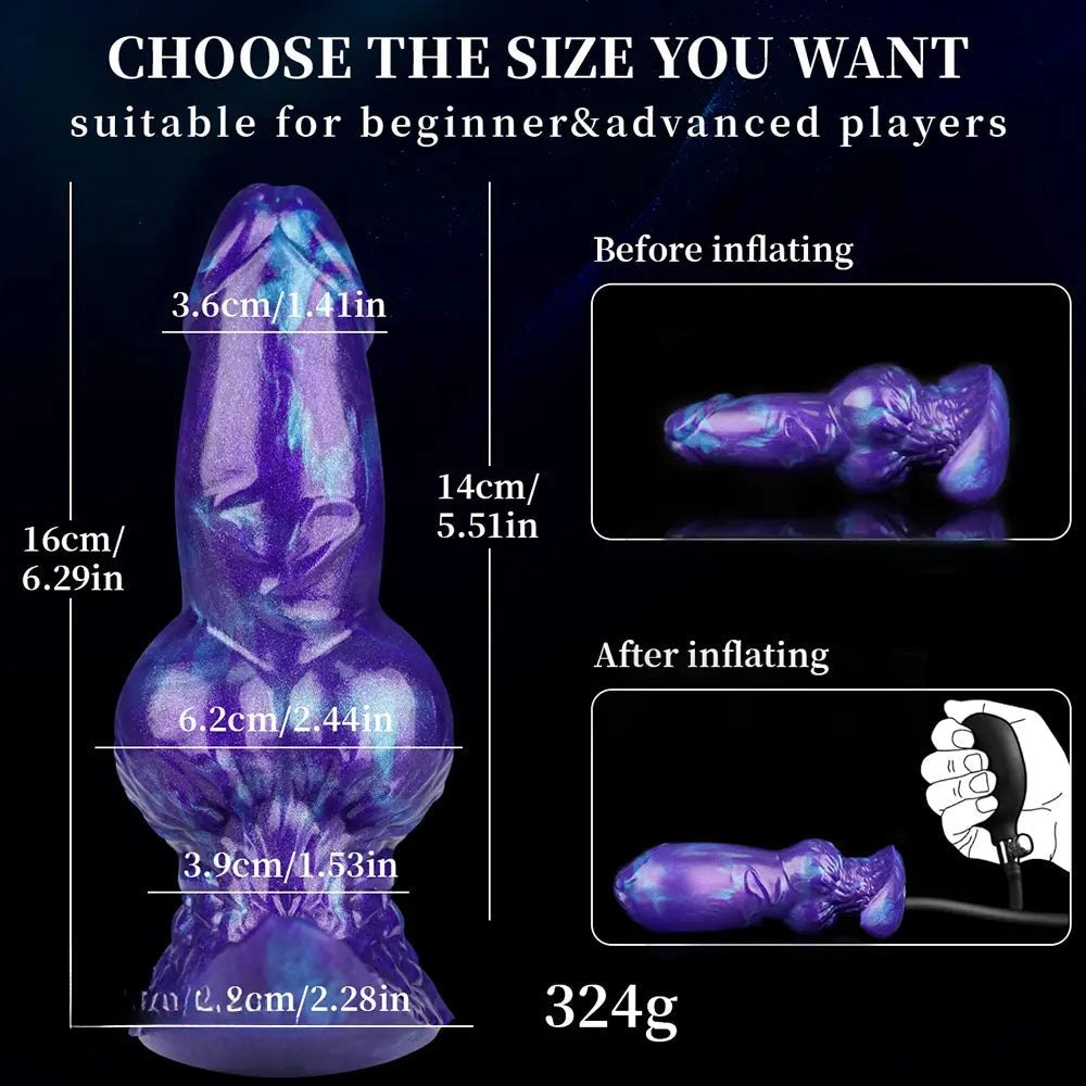 Purple and blue knotted animal dildo, photo 14