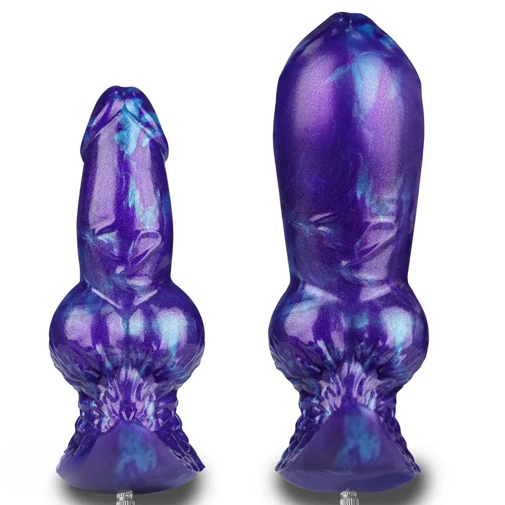 Purple and blue knotted animal dildo, photo 2