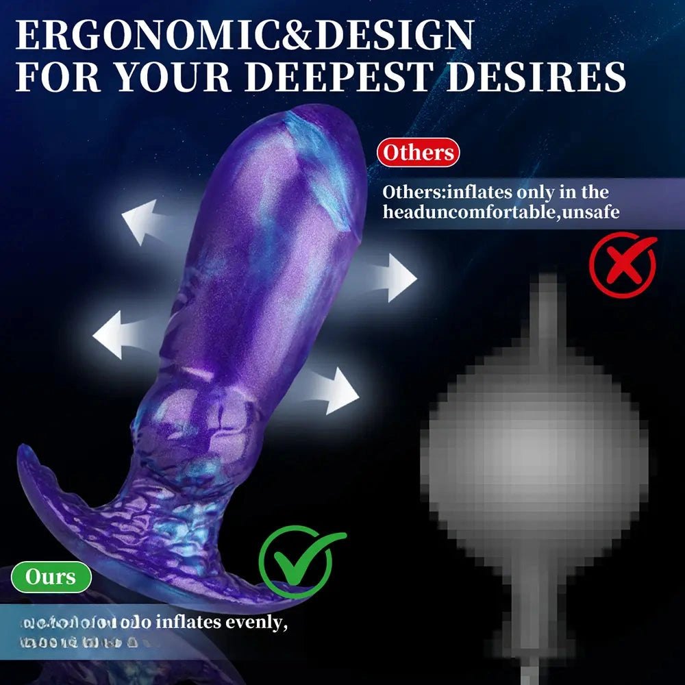 Purple and blue knotted animal dildo, photo 3