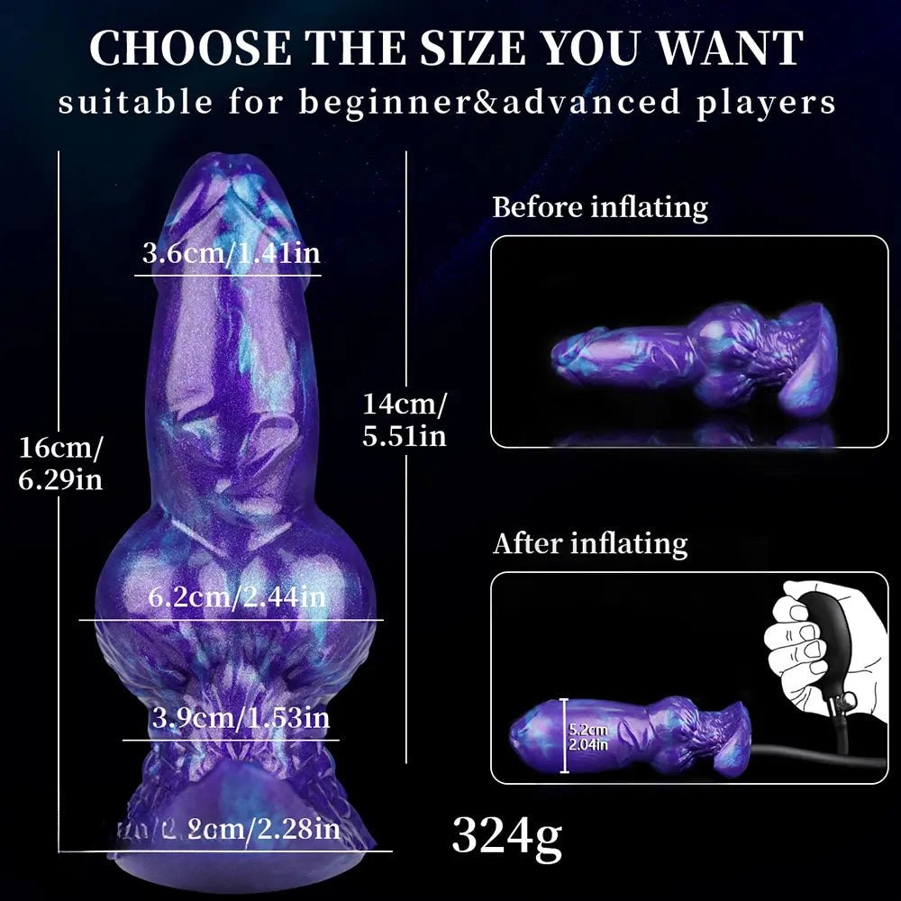 Purple and blue knotted animal dildo, photo 5