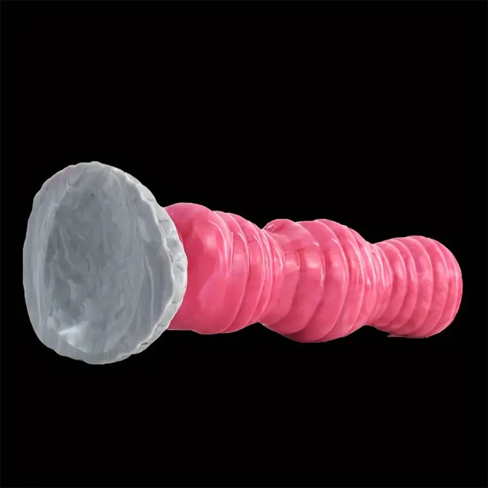Rose red knotted silicone animal dildo, photo 5
