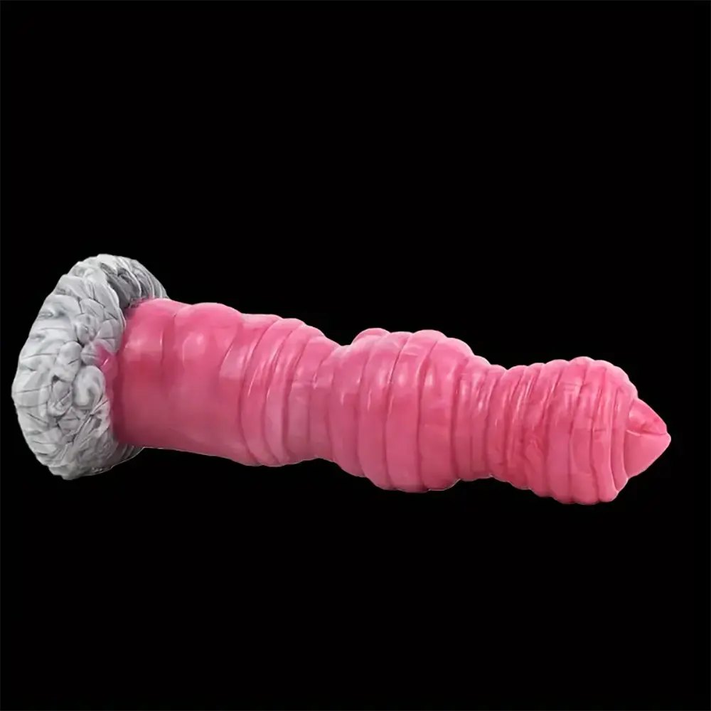 Rose red knotted silicone animal dildo, photo 6