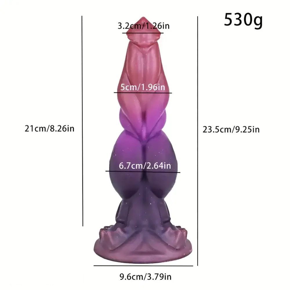Pink to purple ombre knotted animal dildo, photo 3