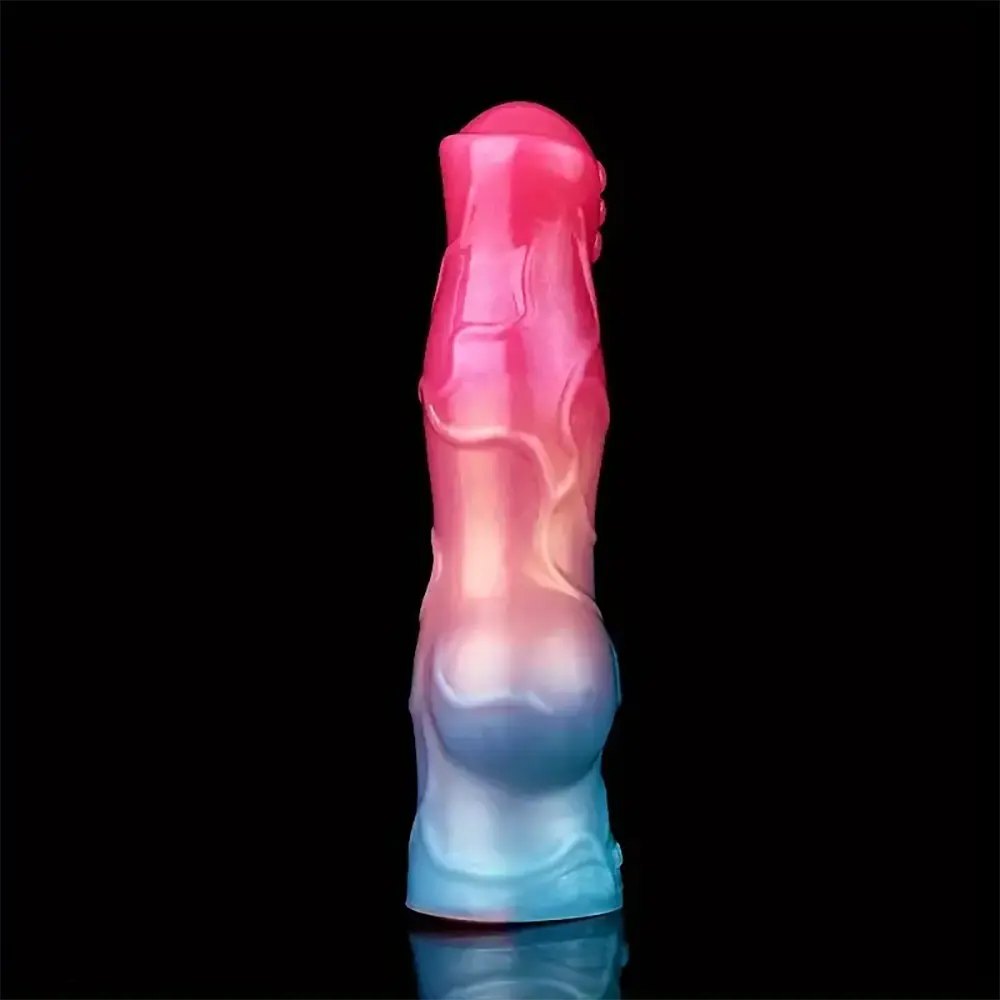 Colorful gradient silicone knotted animal dildo, photo 1