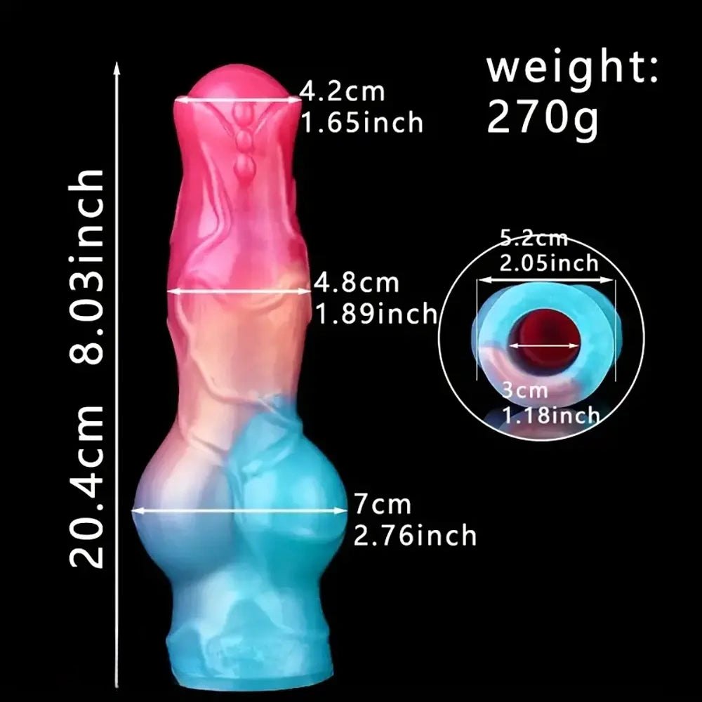Colorful gradient silicone knotted animal dildo, photo 6