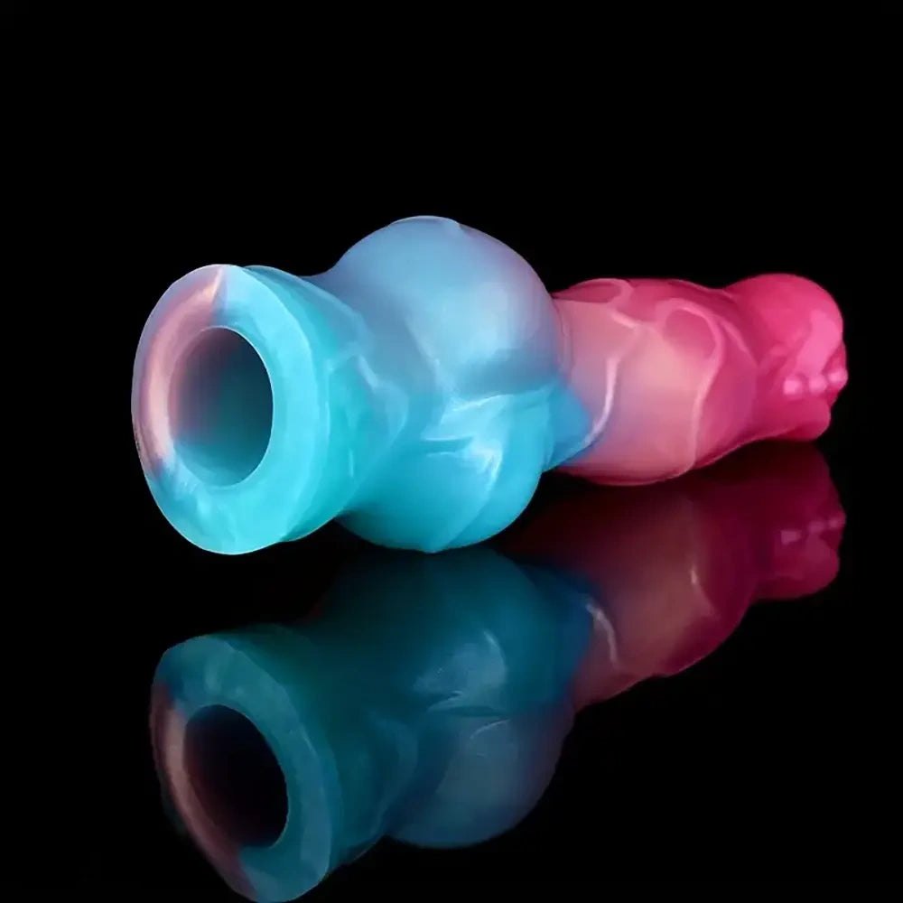 Colorful gradient silicone knotted animal dildo, photo 7