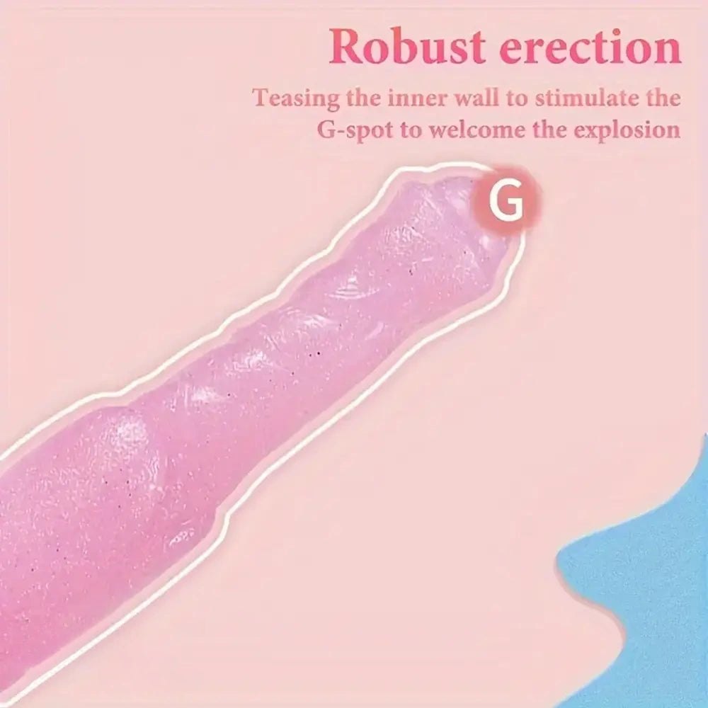 Pink PVC animal-style dildo with knotted base, photo 2