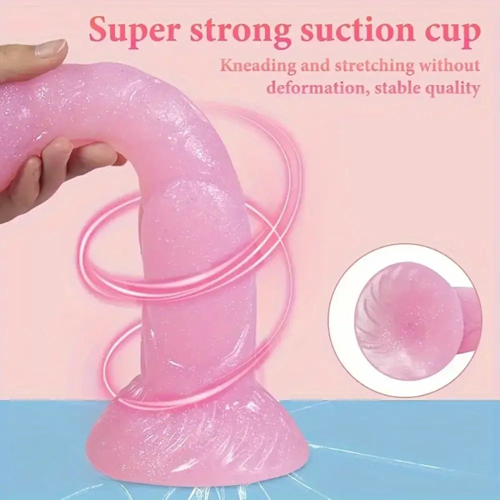 Pink PVC animal-style dildo with knotted base, photo 3