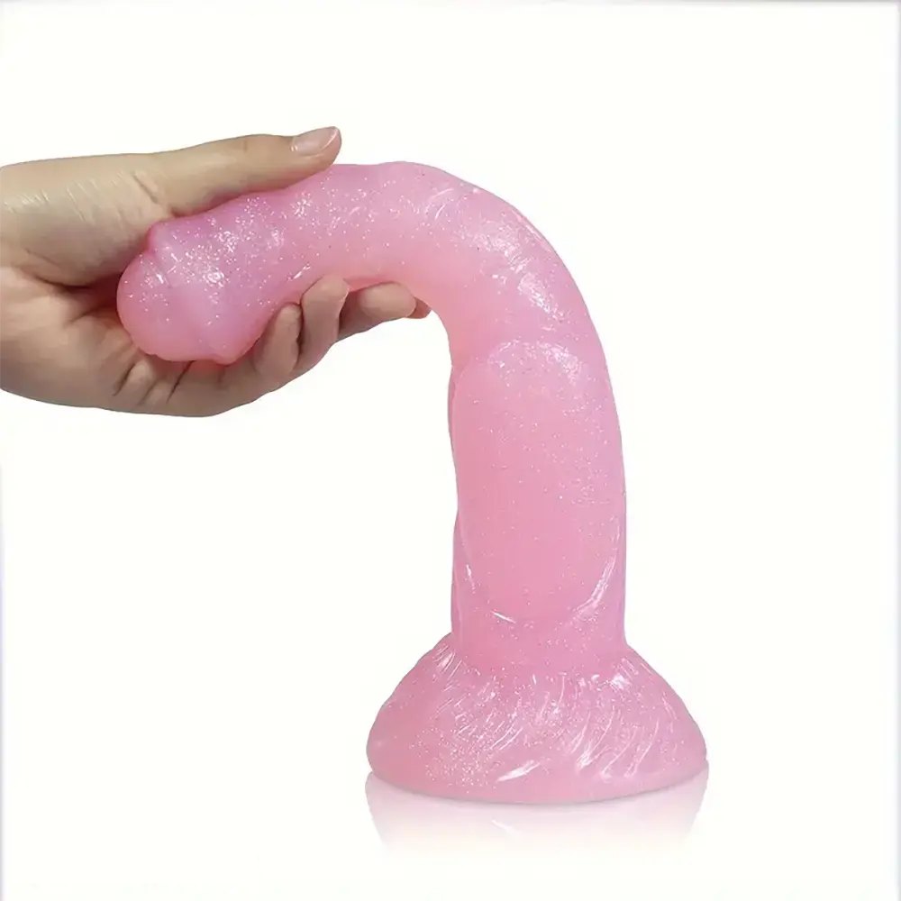 Pink PVC animal-style dildo with knotted base, photo 4