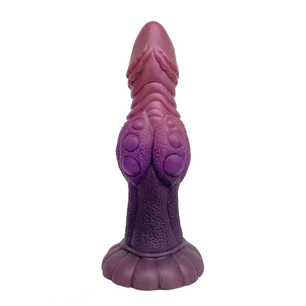#1 silicone knotted fantasy dildo with color-shift finish
