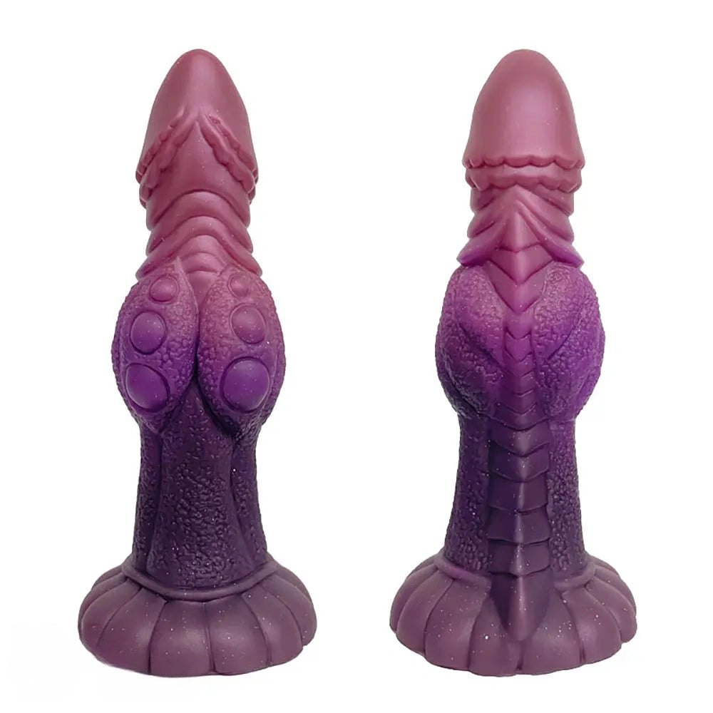 Silicone knotted fantasy dildo with color-shift finish, photo 2