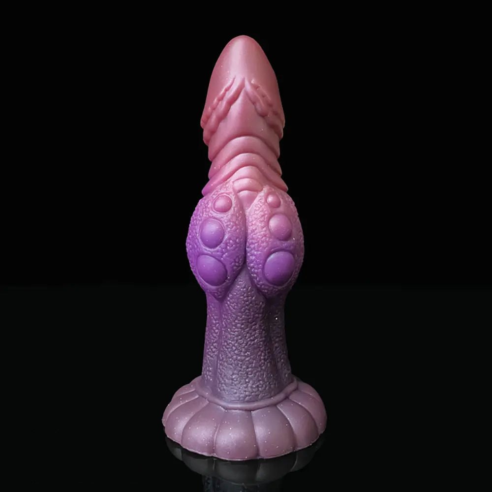 Silicone knotted fantasy dildo with color-shift finish, photo 4