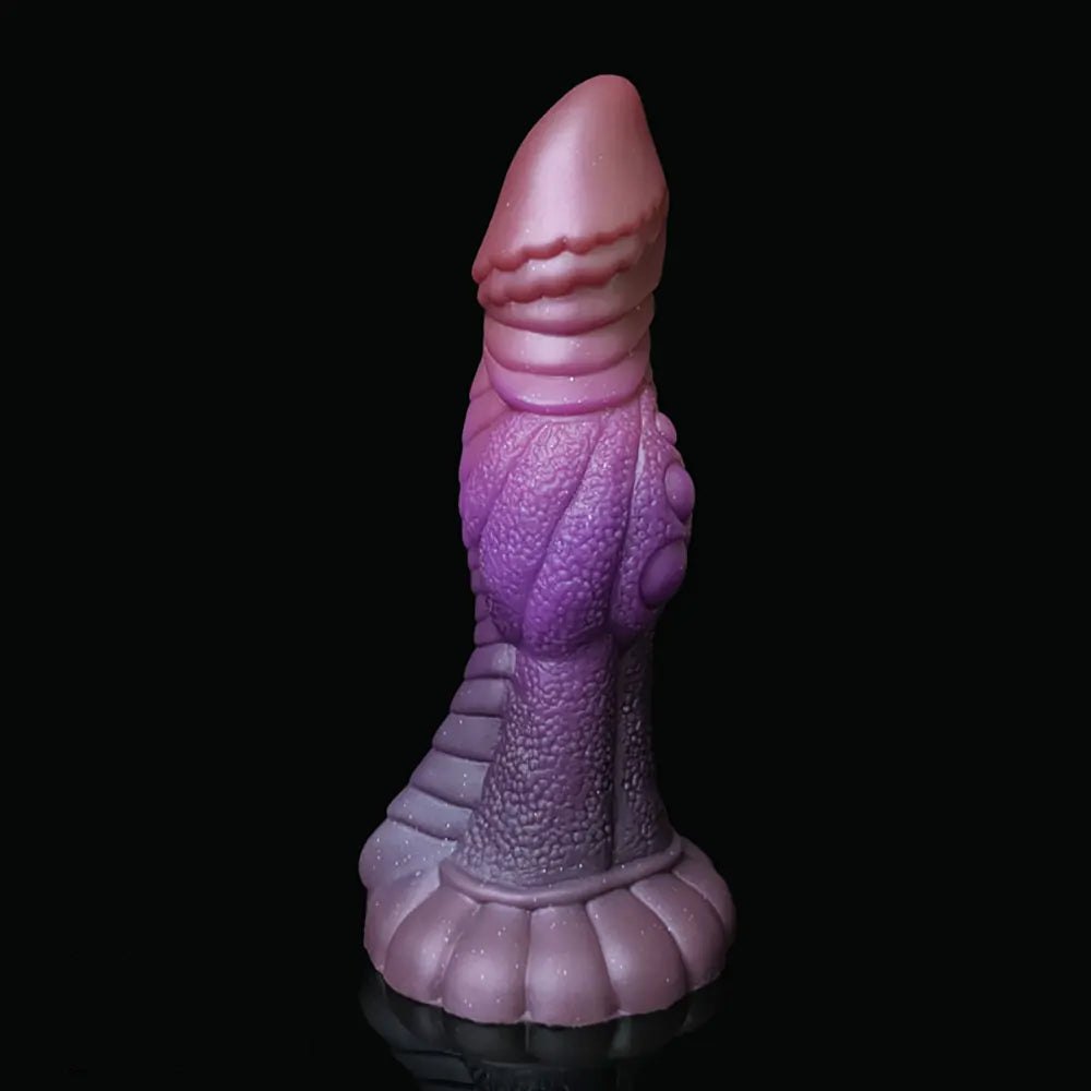 Silicone knotted fantasy dildo with color-shift finish, photo 9