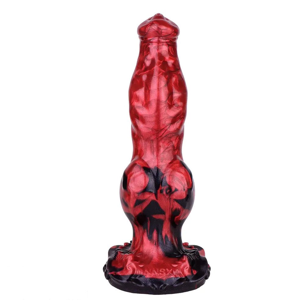 Red knotted animal dildo, photo 1