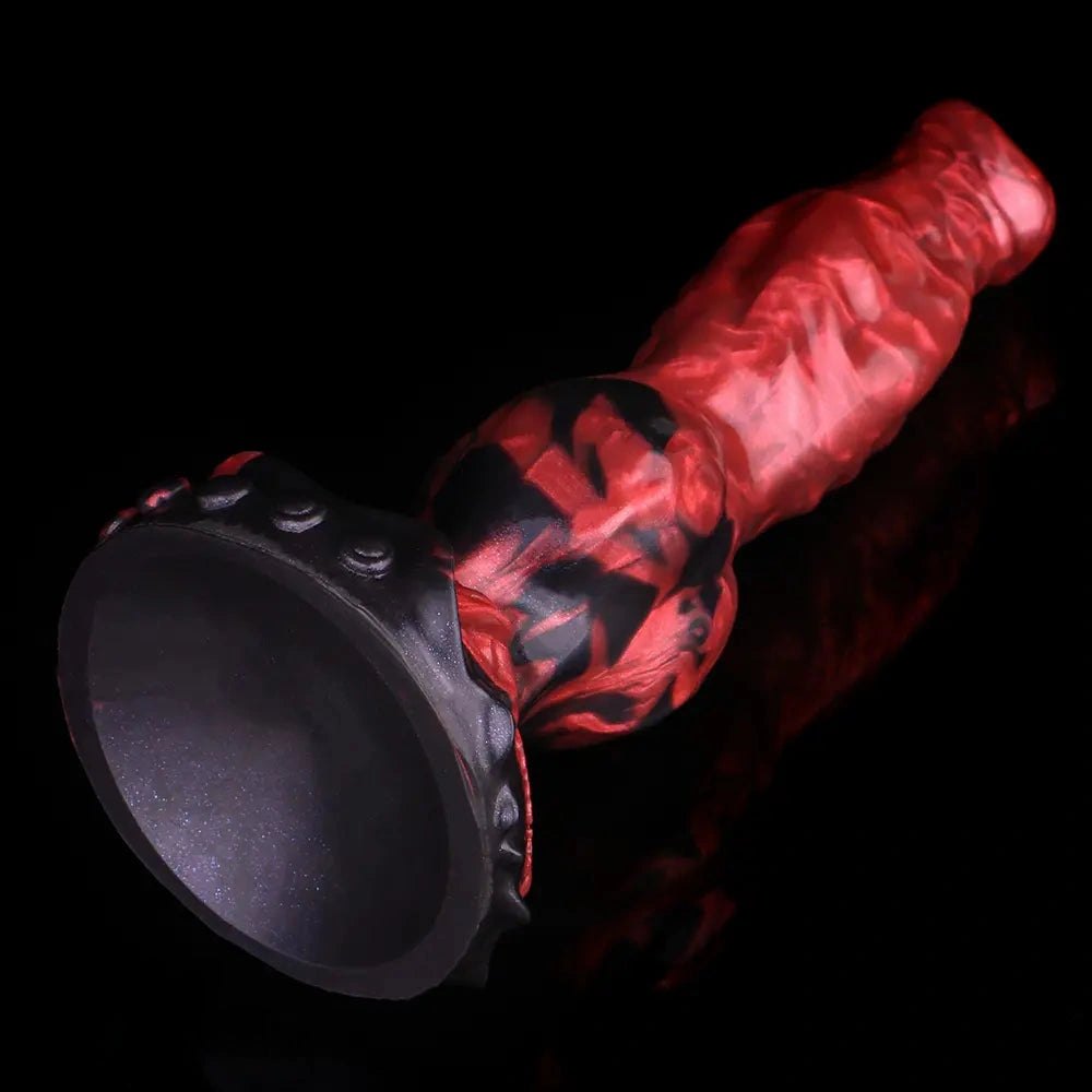 Red knotted animal dildo, photo 11