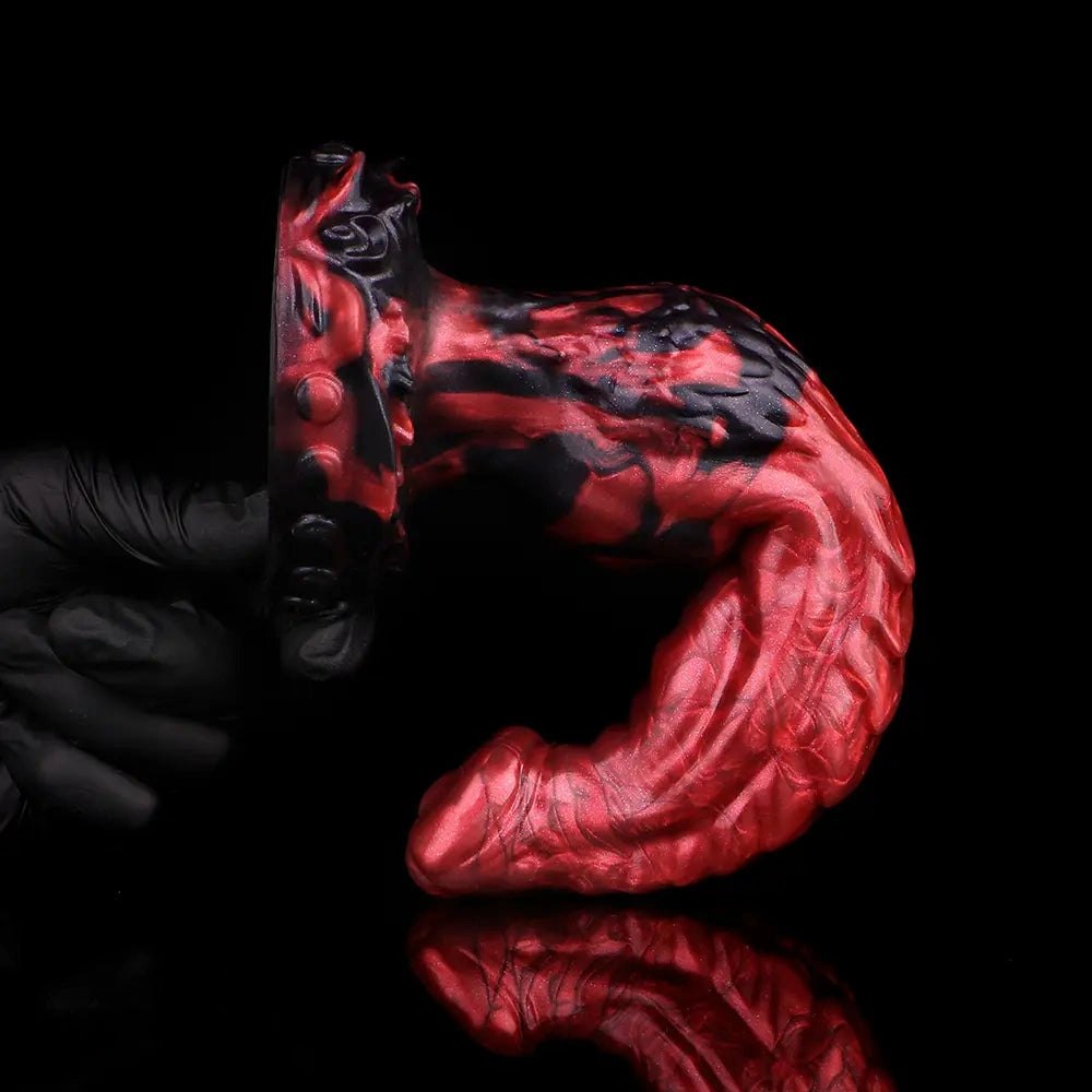 Red knotted animal dildo, photo 15