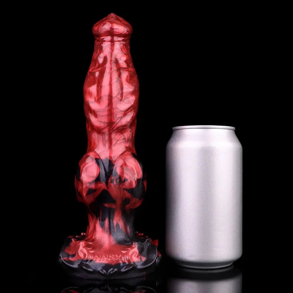 Red knotted animal dildo, photo 5