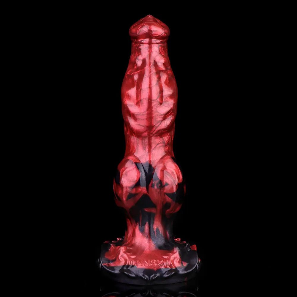 Red knotted animal dildo, photo 6