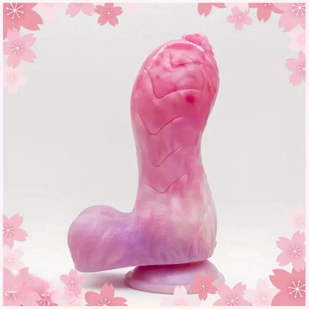 Colorful knotted animal style silicone dildo, photo 1
