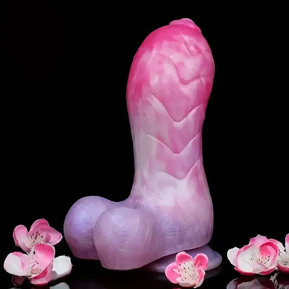 Colorful knotted animal style silicone dildo, photo 2