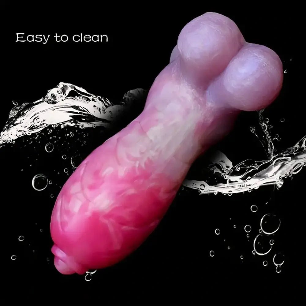 Colorful knotted animal style silicone dildo, photo 3