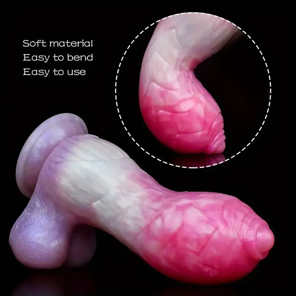 Colorful knotted animal style silicone dildo, photo 5