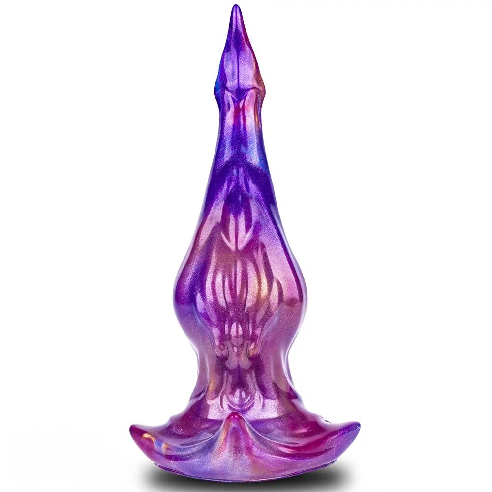 Mixed-color knotted animal-style silicone dildo, photo 1
