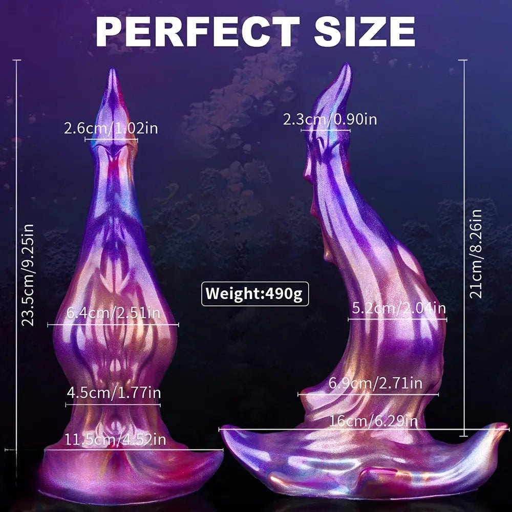 Mixed-color knotted animal-style silicone dildo, photo 11