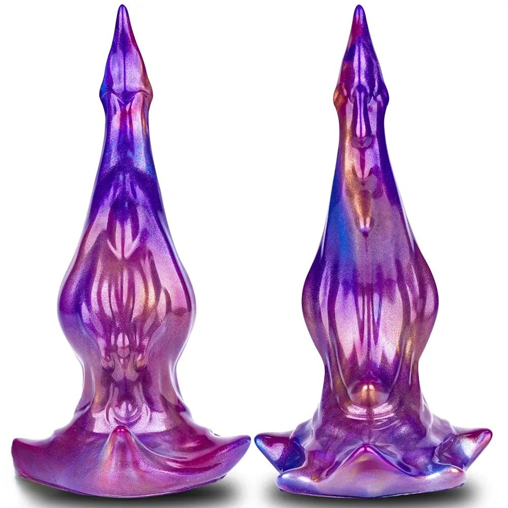 Mixed-color knotted animal-style silicone dildo, photo 3