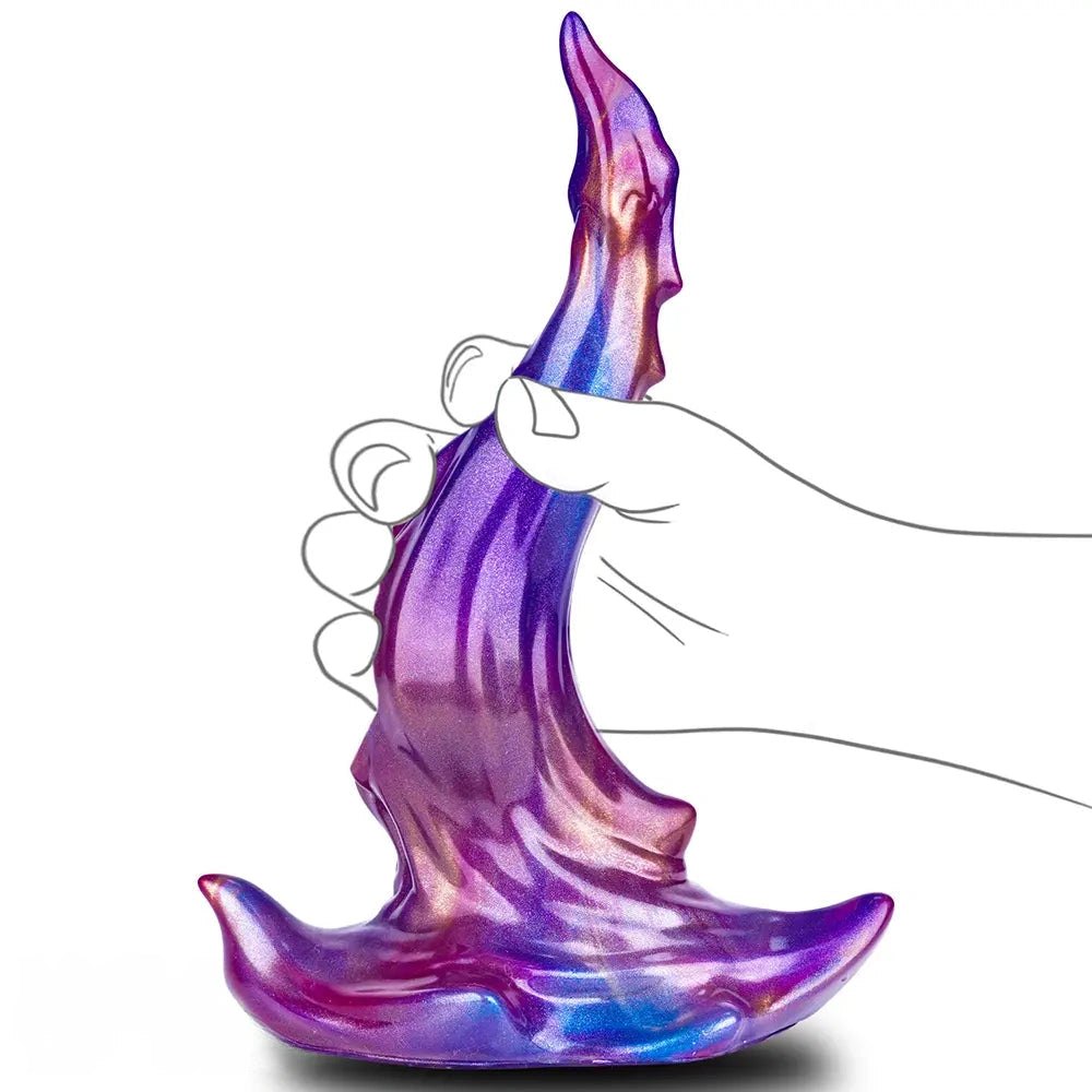 Mixed-color knotted animal-style silicone dildo, photo 4