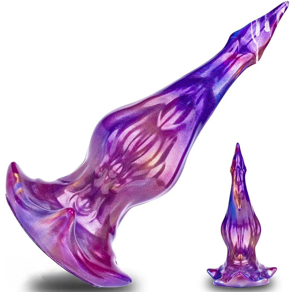 Mixed-color knotted animal-style silicone dildo, photo 5