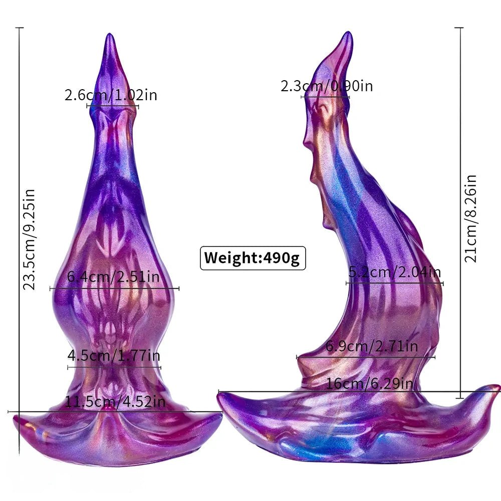 Mixed-color knotted animal-style silicone dildo, photo 7