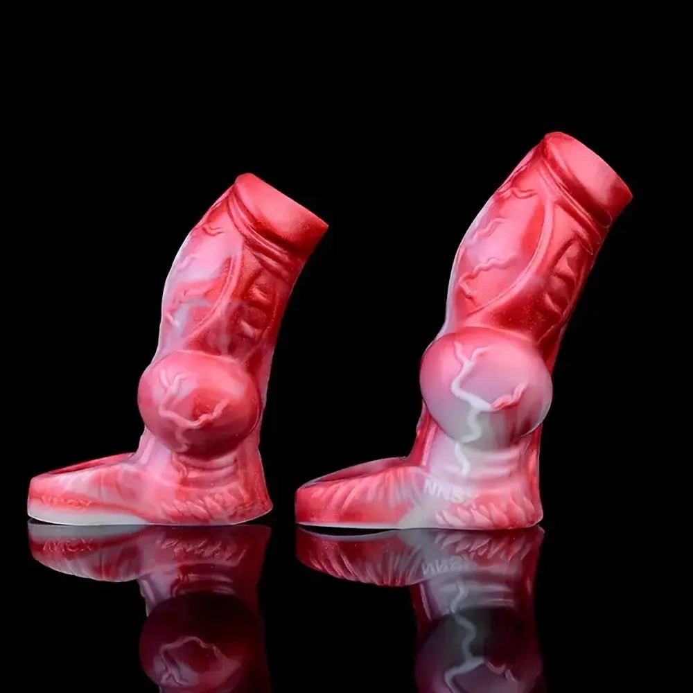Colorful knotted animal silicone dildo, photo 1