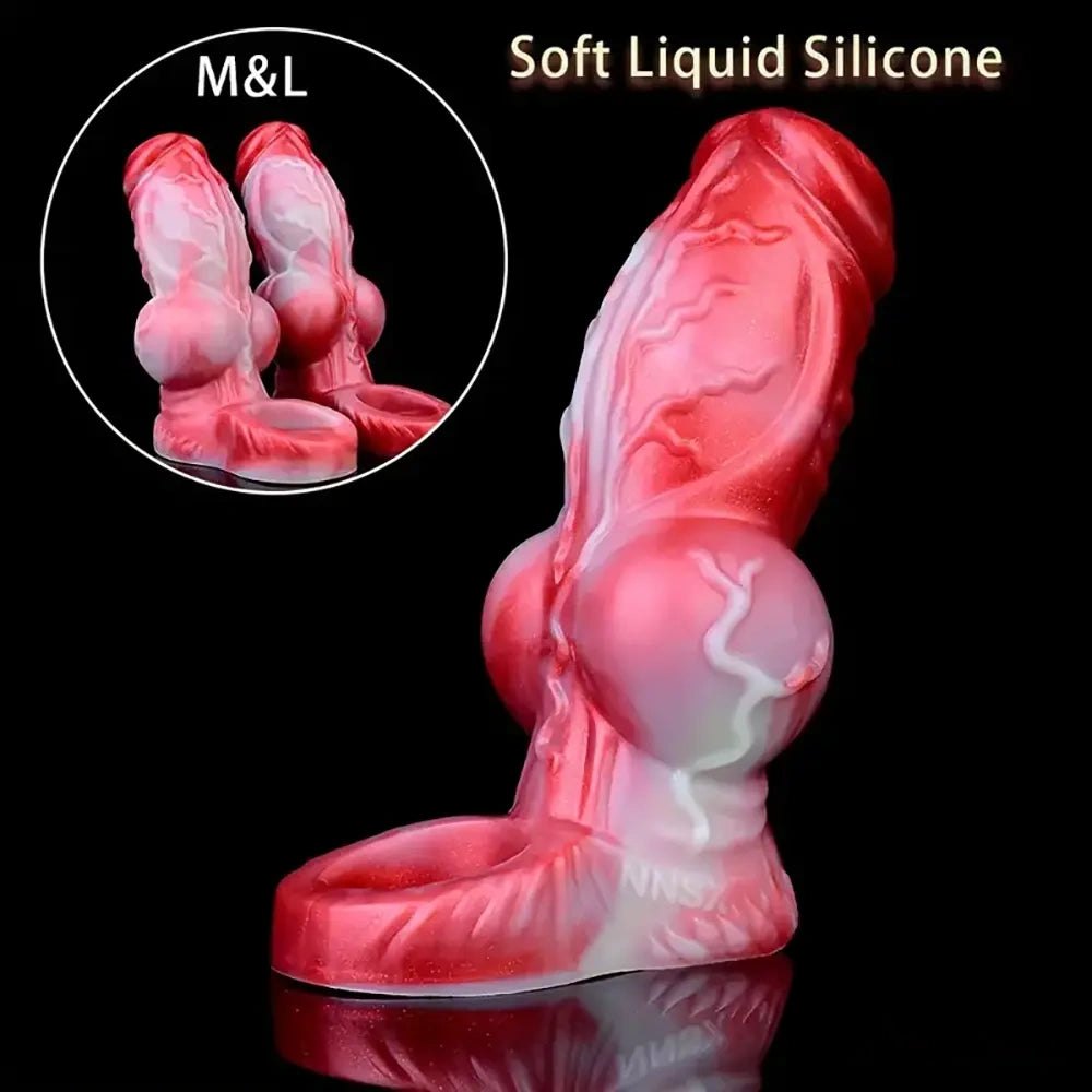 Colorful knotted animal silicone dildo, photo 12