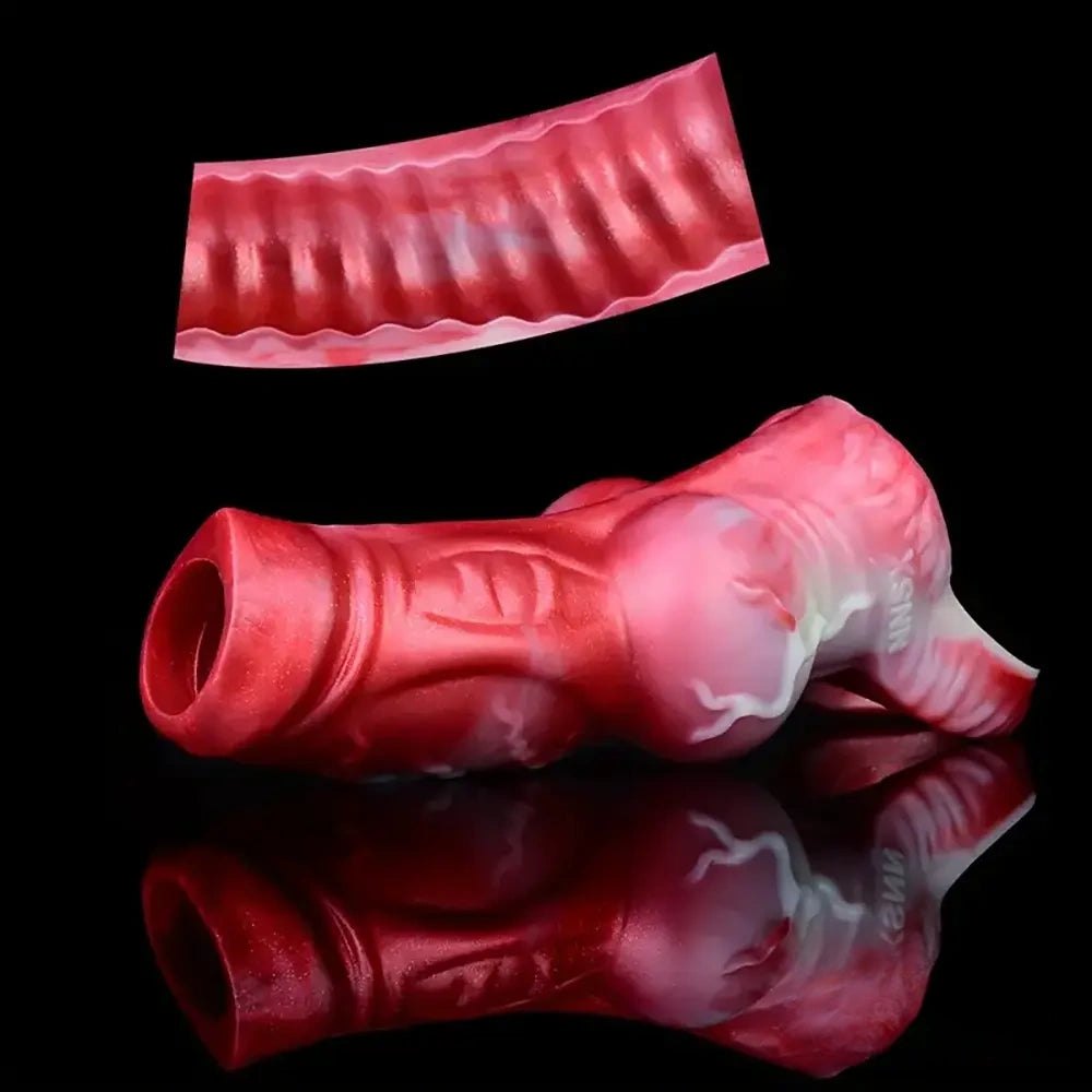 Colorful knotted animal silicone dildo, photo 13