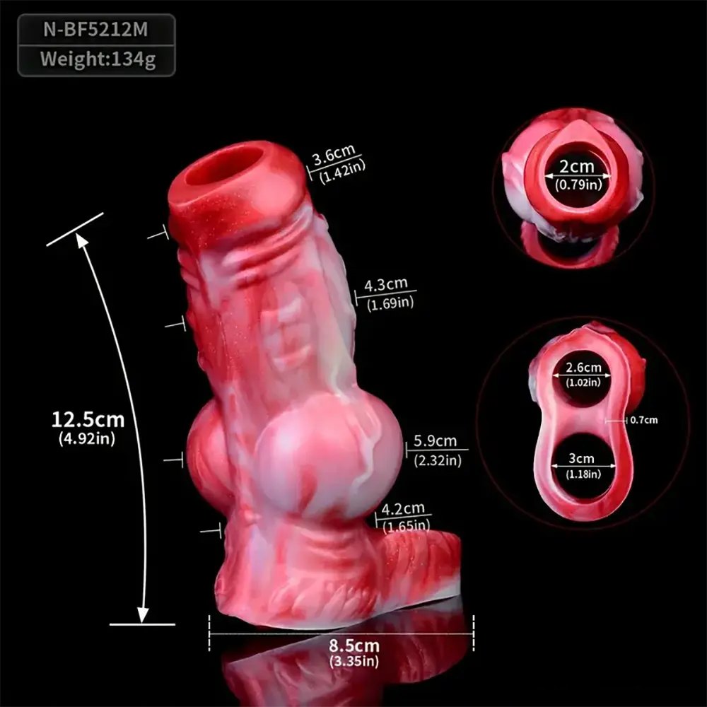 Colorful knotted animal silicone dildo, photo 14