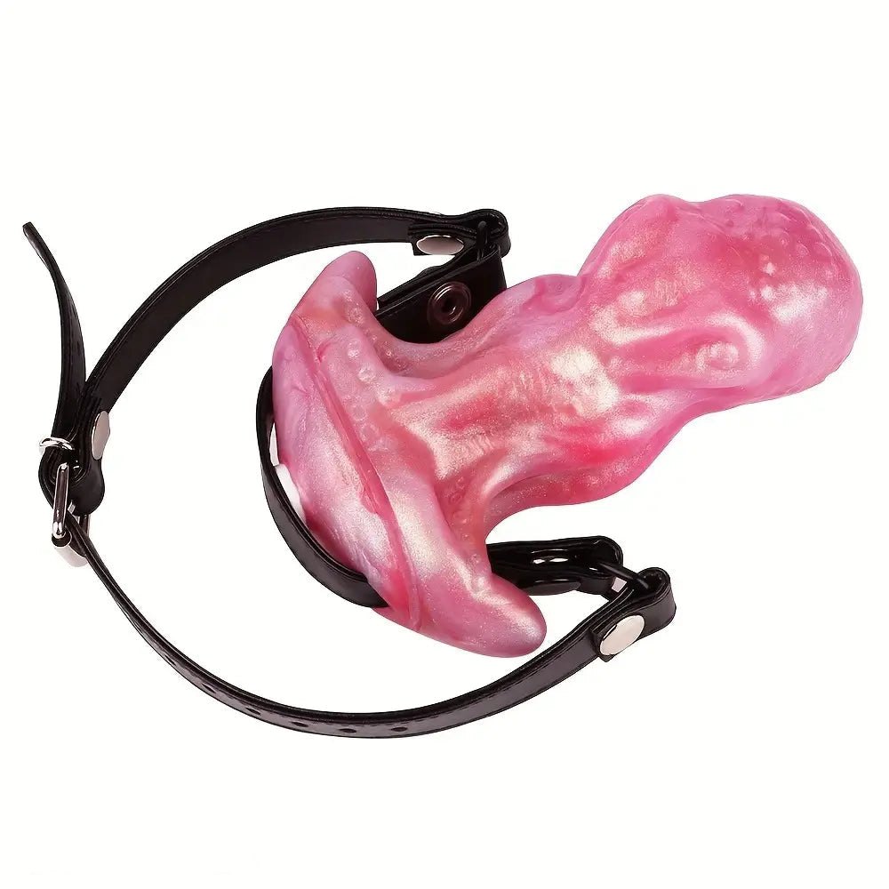 Purple and pink knotted silicone dildo, photo 1