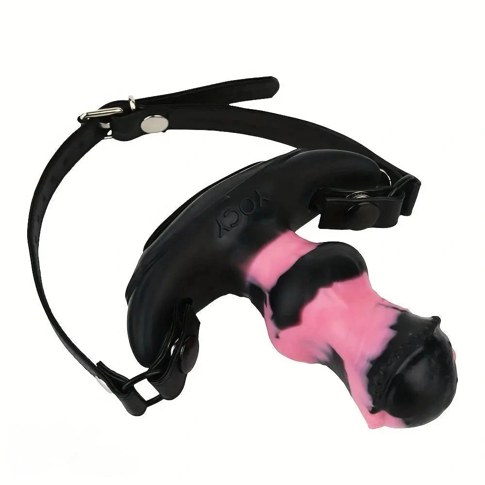 Purple and pink knotted silicone dildo, photo 13