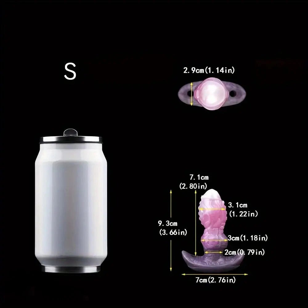 Purple and pink knotted silicone dildo, photo 4